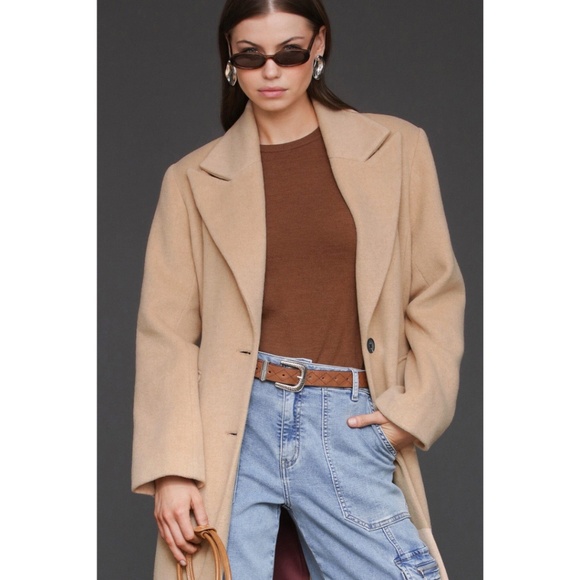 AVEC LES FILLES STRONG SHOULDER HOURGLASS MAXI COAT - Picture 3 of 5